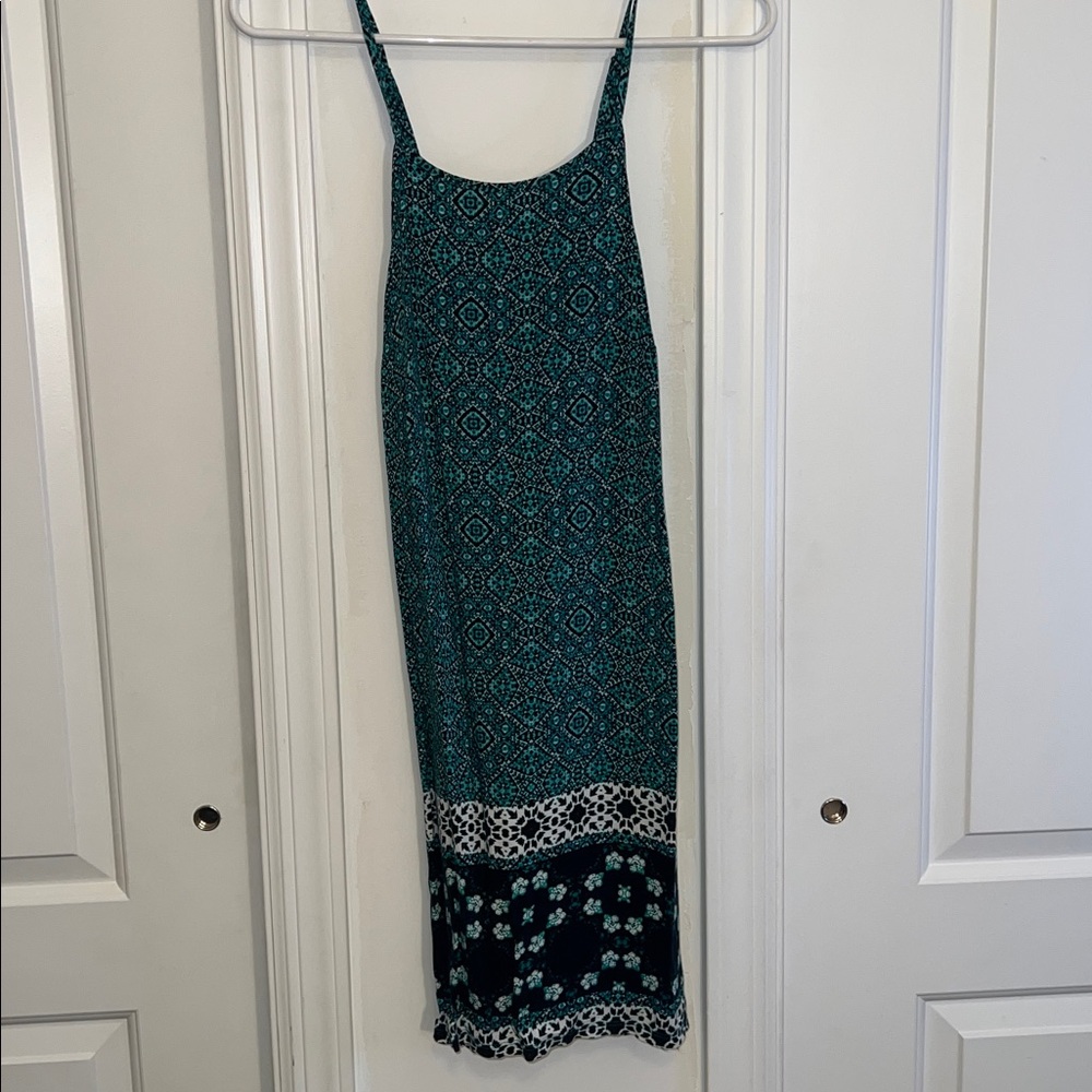 Teal and Black Patterned Dress